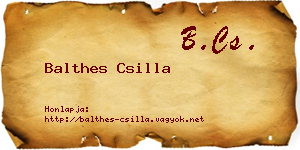 Balthes Csilla névjegykártya